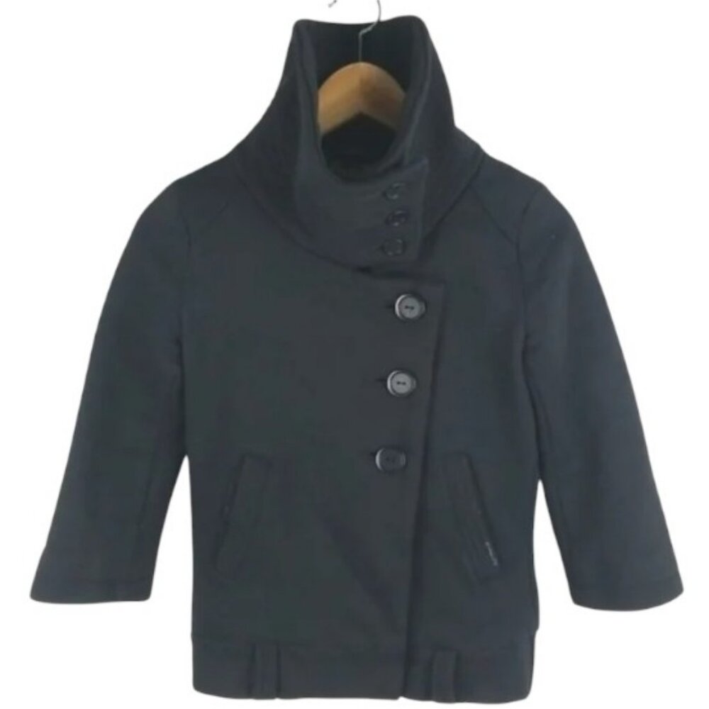 Nitrogen Luxury black pea coat jacket size S